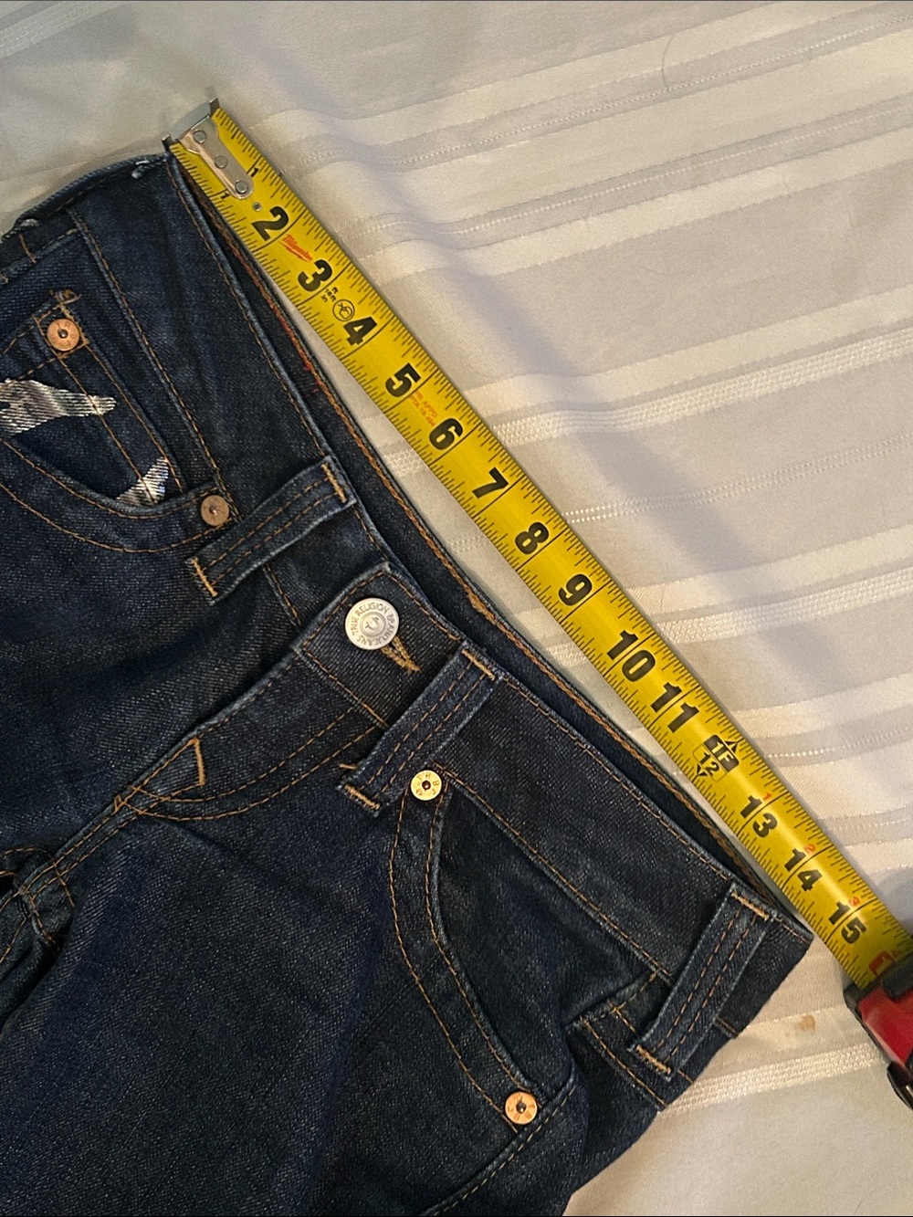 True Religion Dark Indigo Flare Jeans - Picture 9 of 14